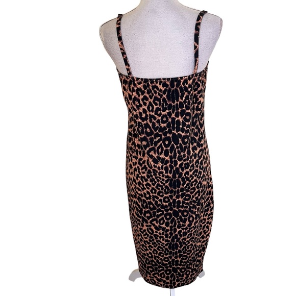 Pretty Little Thing Leopard Print Stretch Strappy Body Con MIdi Dress 12 - Picture 9 of 11